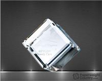 1 1/2 x 1 1/2 x 1 1/2 Inch Beveled Optic Crystal Diamond Cube Paperweight