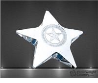 3/4 x 4 x 4 Inch Pentagon Star Optic Crystal Paperweight