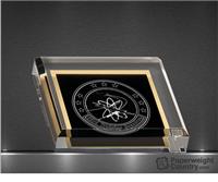 PC - 3 3/4 x 3 3/4 Inch Black Acrylic Paperweight