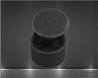 2 x 3 Inch Jet Black Marble Round Box with Removable Lid