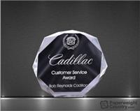 5 x 5 x 1 Inch Octagon Bevel Acrylic Paperweight