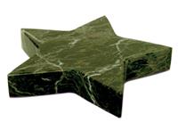 3/4 x 5 x 5 Inch Green Marble Star Paperweight
