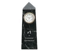 6 x 2 x 2 Inch Black Zebra Obelisk Clock Paperweight