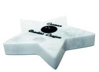 3/4 x 5 x 5 Inch White Marble Star Paperweight