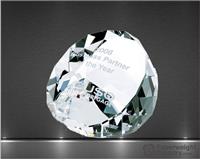1 7/8 x 3 1/4 x 3 Inch Duet Optic Crystal Paperweight