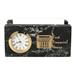 2 1/4 x 4 1/4 x 2 1/2 Inch Black Zebra Business Card Mini Clock Paperweight
