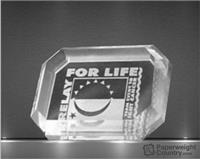 1 x 4 x 3 Inch Clear Reverse Engraved Acrylic Paperweight