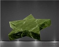 3/4 x 5 x 5 Inch Green Marble Star Paperweight
