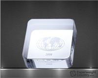 3/4 x 2 3/8 x 2 3/8 Inch Square Optic Crystal Paperweight