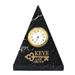 4 3/4 x 3 1/2 x 3 1/2 Inch Black Zebra Pyramid Clock Paperweight